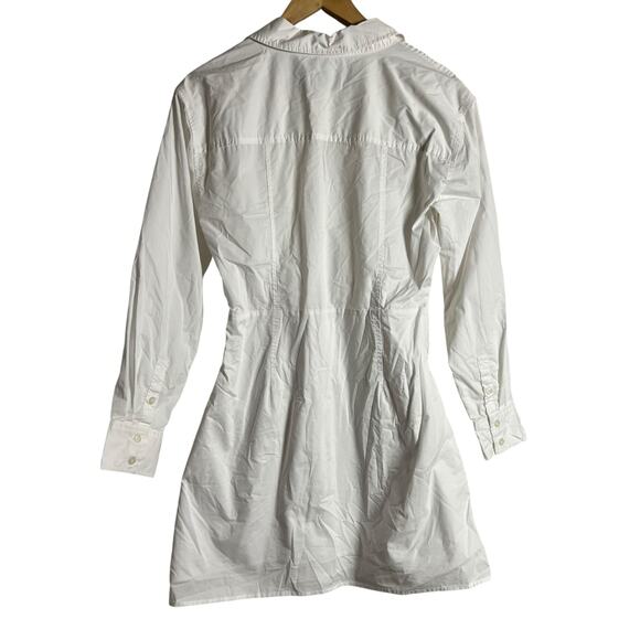 Tanya Taylor Winnie White Long Sleeve Poplin Wrap Shirt Mini Dress Size 6 - Picture 10 of 14